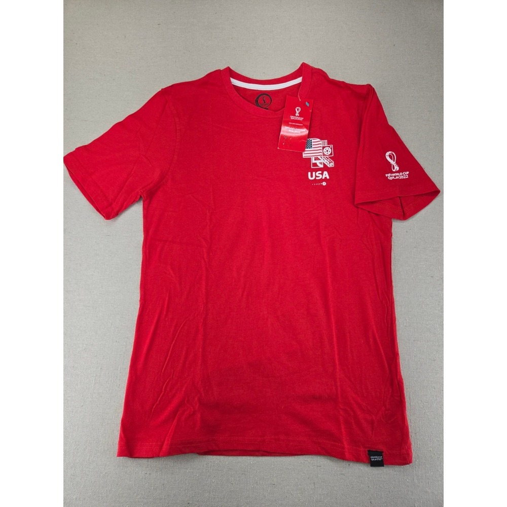 FIFA World Cup 2022 USMNT Red Graphic Tee Shirt Mens Medium NWT